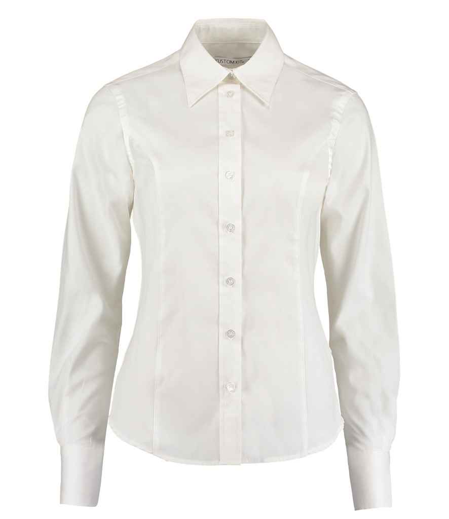 Kustom Kit Ladies Premium Long Sleeve Tailored Oxford Shirt