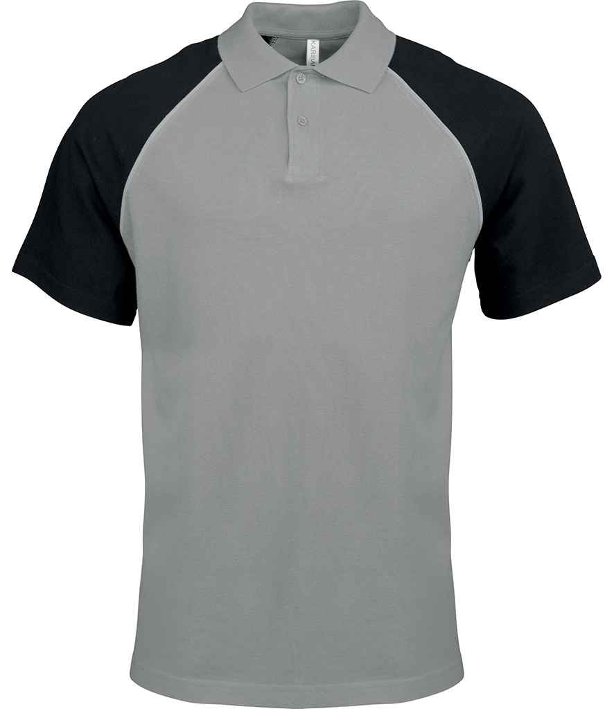 Kariban Baseball Cotton Piqué Polo Shirt