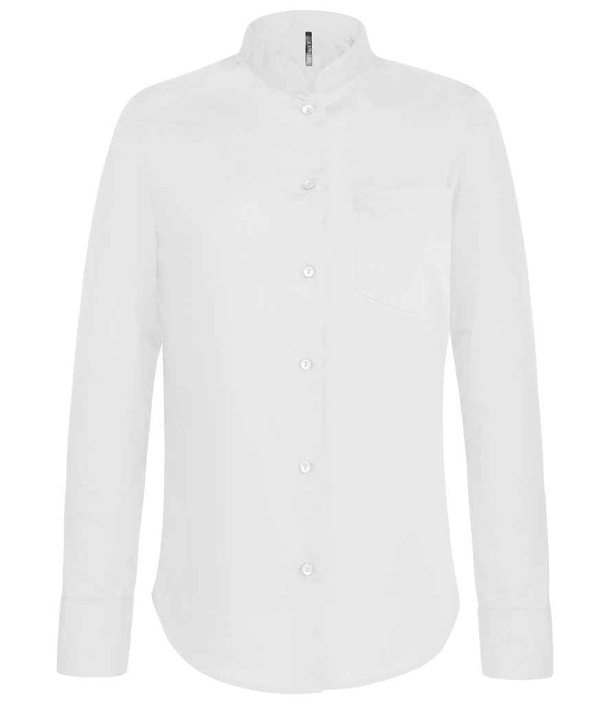 Kariban Ladies Long Sleeve Mandarin Collar Shirt