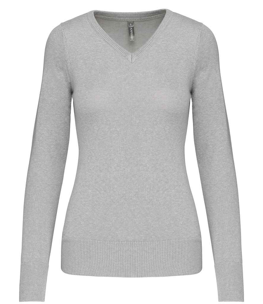 Kariban Ladies Cotton Acrylic V Neck Sweater