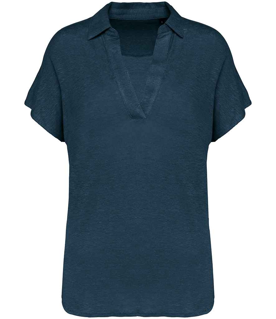 Native Spirit Ladies Linen Polo Shirt