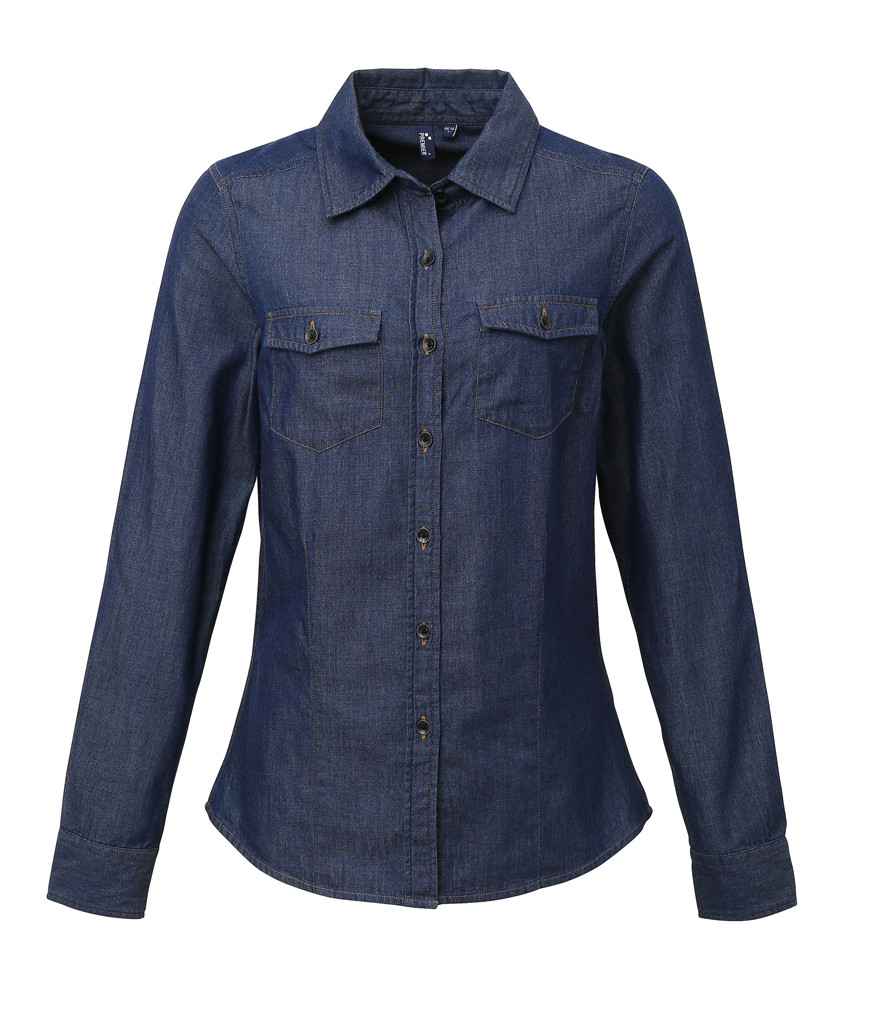 Premier Ladies Jeans Stitch Denim Shirt