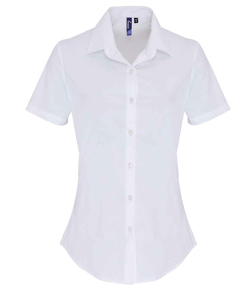 Premier Ladies Short Sleeve Stretch Fit Poplin Shirt