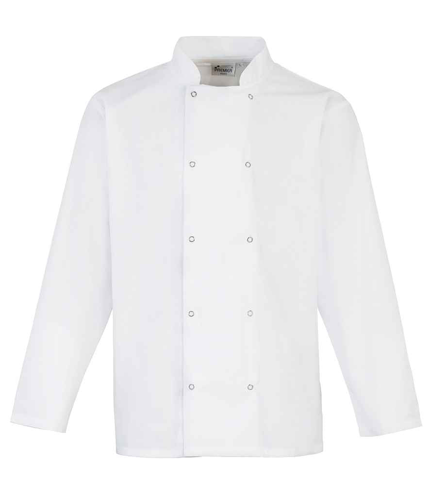 Premier Unisex Long Sleeve Stud Front Chef's Jacket