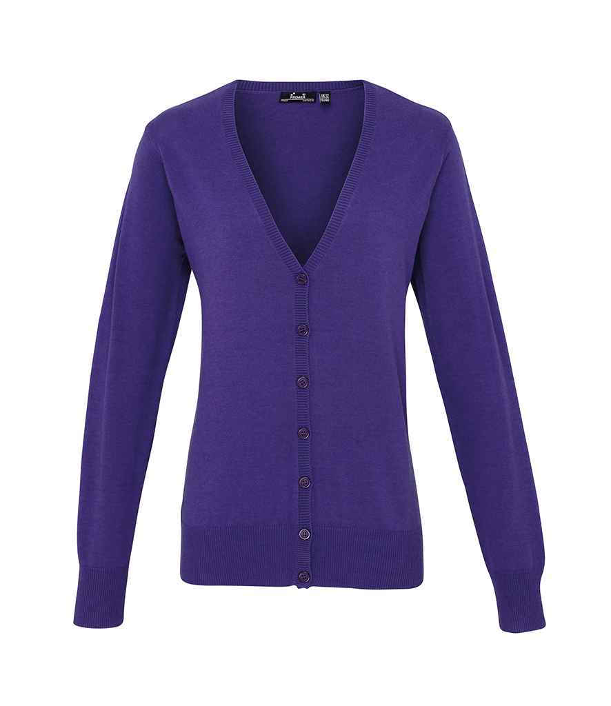 Premier Ladies Cotton Acrylic V Neck Cardigan