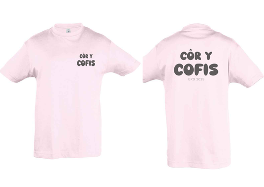 Côr y Cofis Tshirts Youth Pale Pink