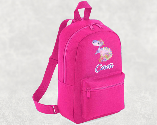 Purple Floral dino Backpack