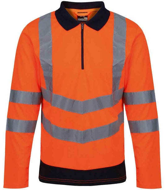 Regatta High Visibility Pro Long Sleeve Polo Shirt