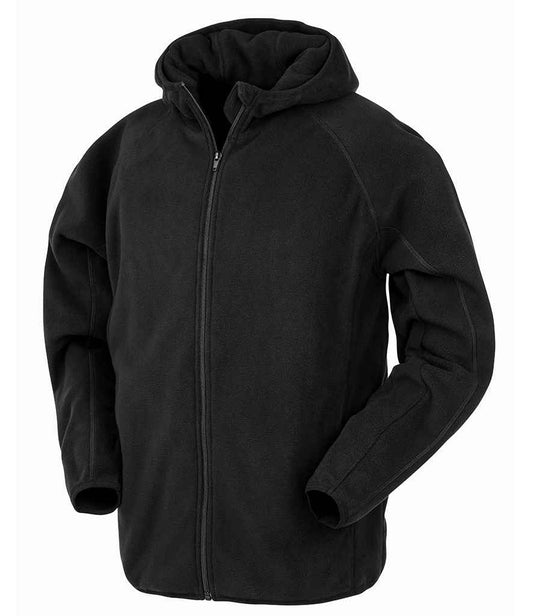 Canlyniad Siaced Micro Fleece Hooded Ddiffuant wedi'i Ailgylchu