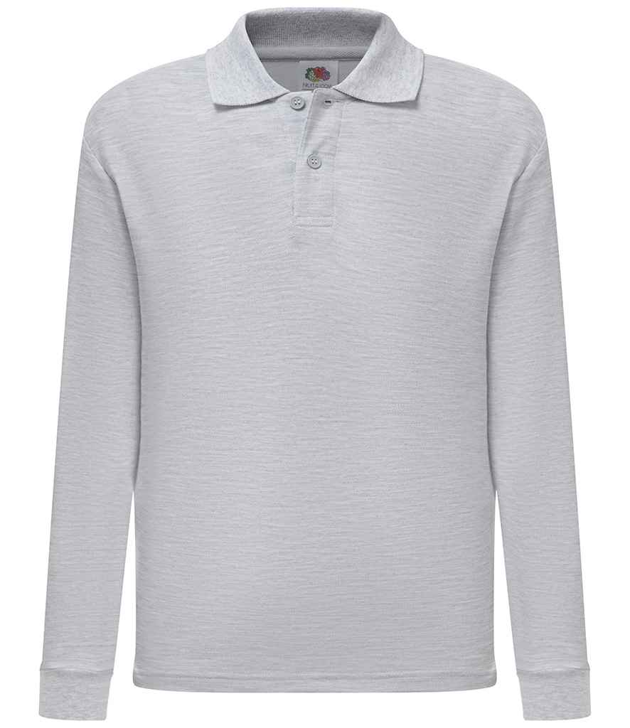 Fruit of the Loom Kids Long Sleeve Poly/Cotton Piqué Polo Shirt