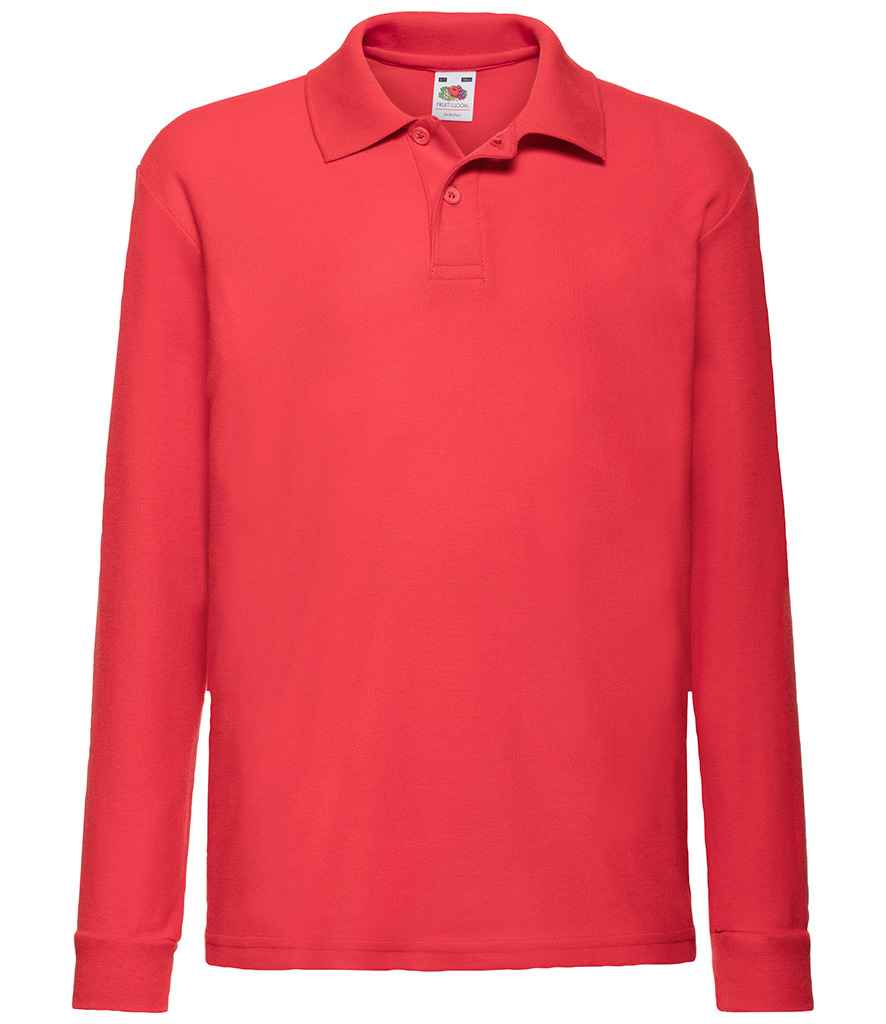 Fruit of the Loom Kids Long Sleeve Poly/Cotton Piqué Polo Shirt