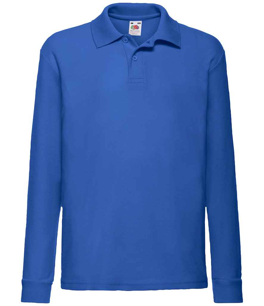 Fruit of the Loom Kids Long Sleeve Poly/Cotton Piqué Polo Shirt