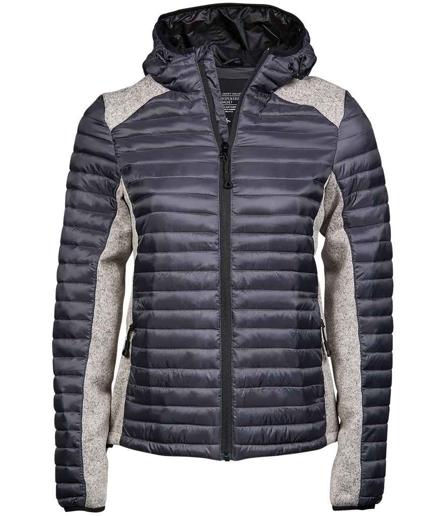 Tee Jays Ladies Crossover Hooded Padded Outdoor Jacket