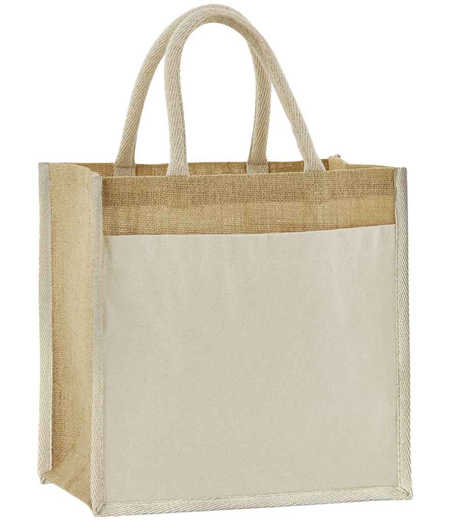 Westford Mill Cotton Pocket Natural Starched Jute Midi Tote Bag