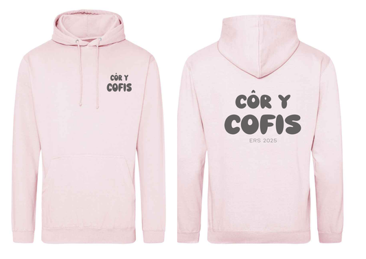 Côr y Cofis Hoodie Adult baby Pink