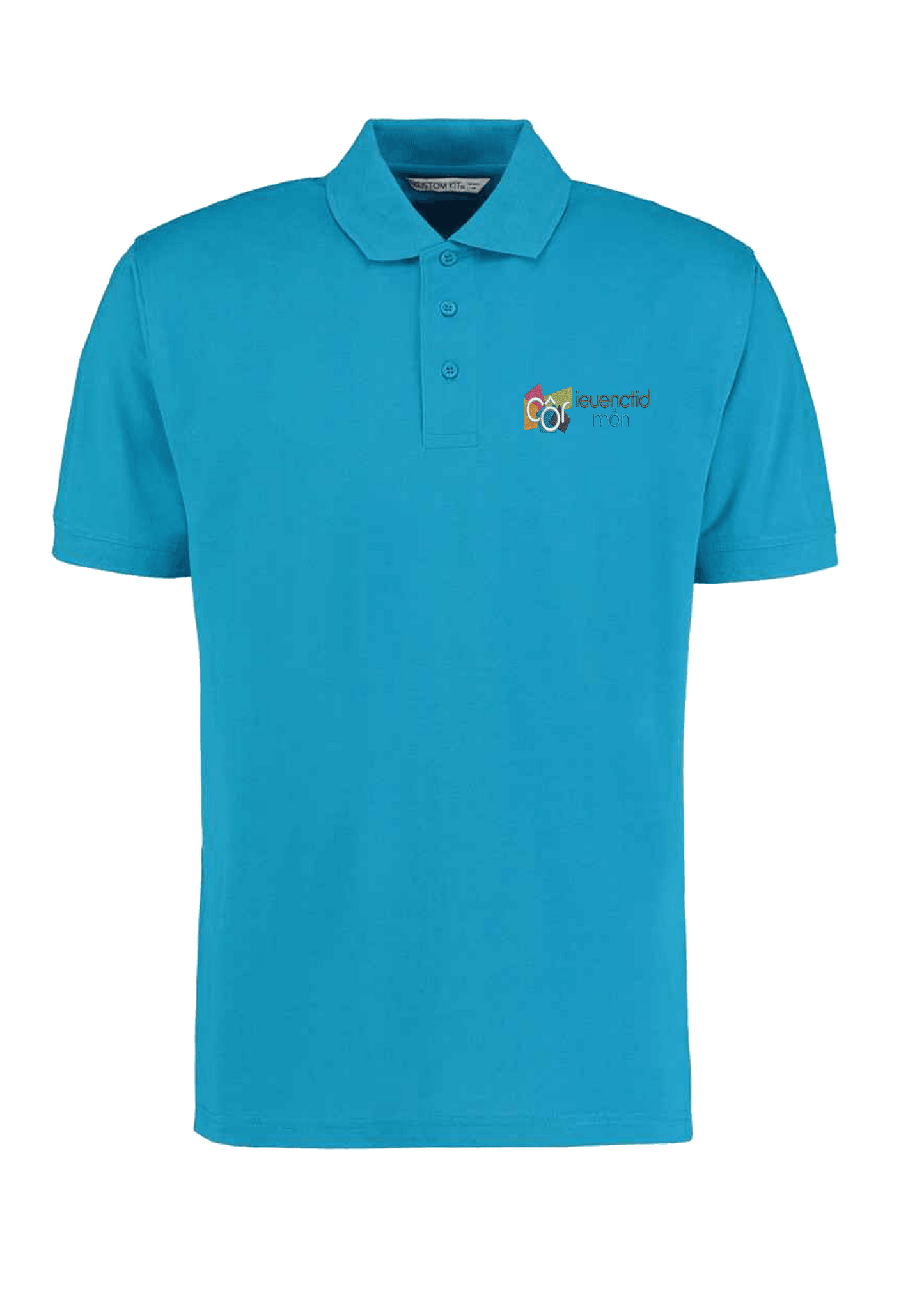 Unisex Aqua Blue Polo Côr Ieuenctid Môn