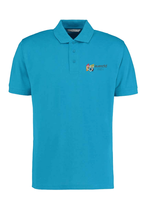 Unisex Aqua Blue Polo Côr Ieuenctid Môn