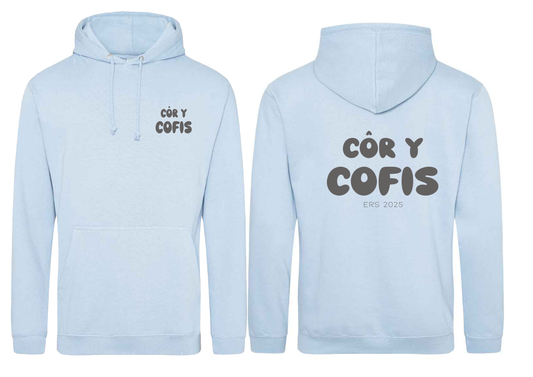 Côr y Cofis Hoodie Adult baby blue