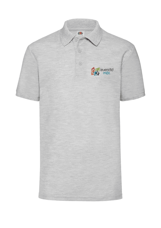 Unisex Grey Polo Côr Ieuenctid Môn